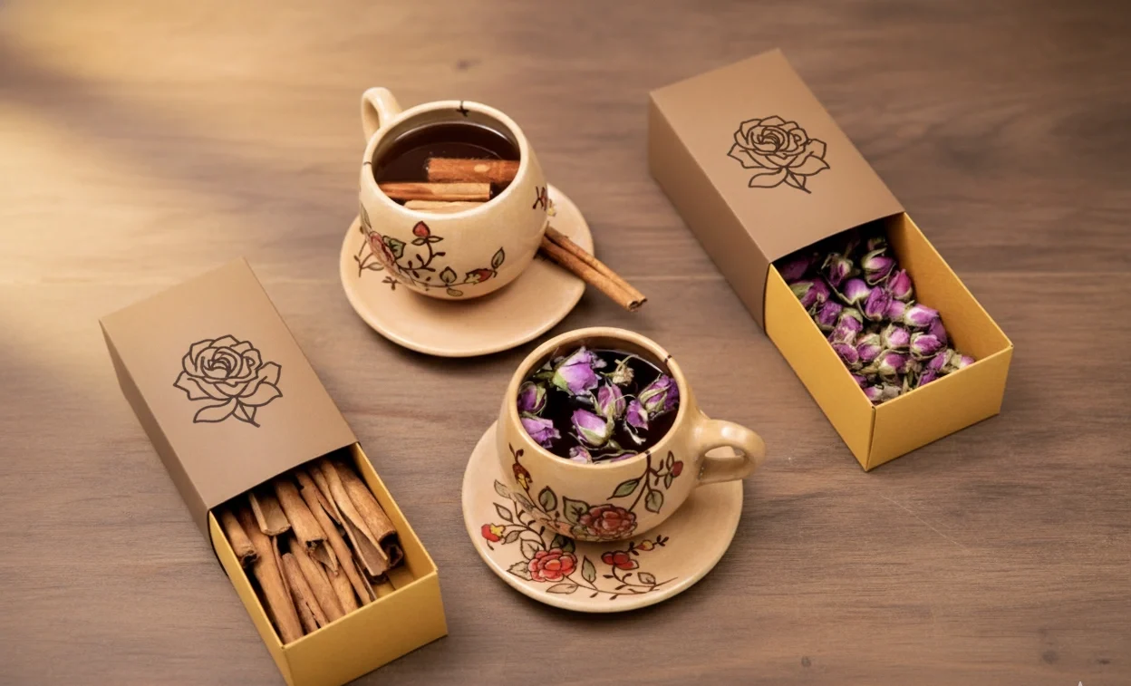 ست دو نفره فنجان نعلبکی سفالی دوستی