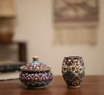 ست قلمدان و قندان میناکاری جلوه‌ای از هنر ایرانی