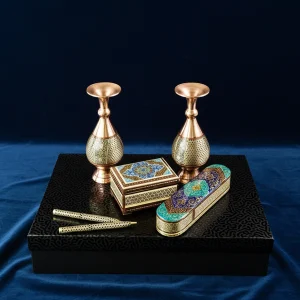 ست-لوکس-مدیریتی-گلستان-با-قلمدان-نفیس-تذهیب-و-خاتم