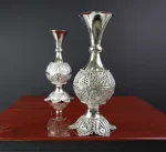 نقره‌فام؛ ست گلدان و شکلات‌خوری ملیله - تصویر 3